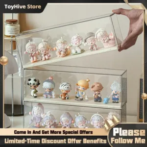 【In Stock】Acrylic Action Figure Display Case Transparent Doll Storage Box Toy Organizer Rack for Collectible Showcase Cabinet