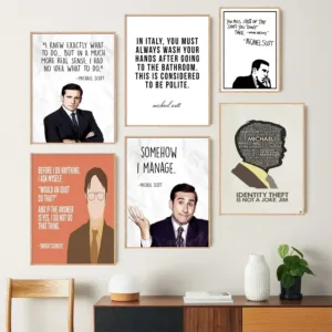 The Office Funny Quote Michael Scott Poster Prints Canvas Painting Wall Art Poster For Modern Family Living Room Home Decor