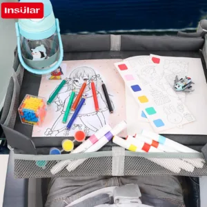 INSULAR Foldable Children and Adults Airplane Travel Table Cover Toy Storage Bag Train Table Cover Tray Bag Toy Storage 3-6Y