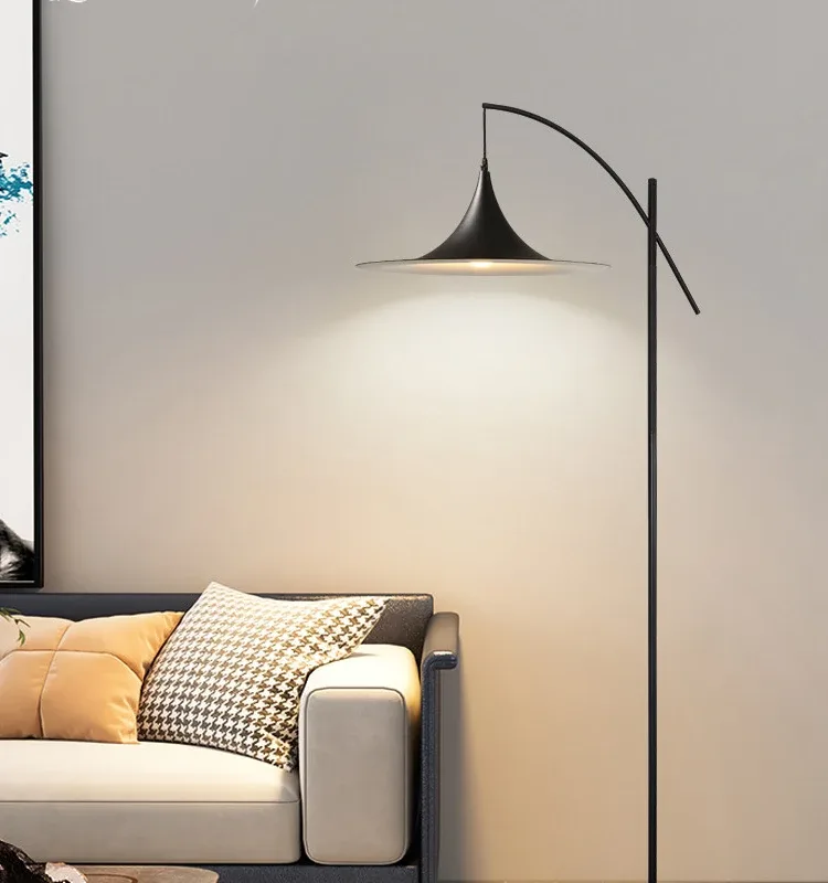 Nordic Simple Black Floor Lamps Marble Base Standing Lamp Adjustable Length Floor Light Foyer Living Room Stand Lamp E27 Fixture