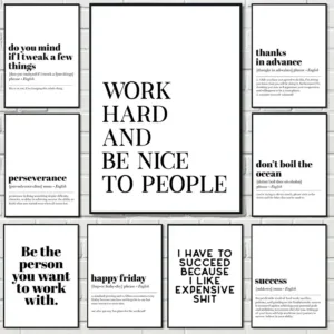 Interesting Office Nordic Inspirational Quotes Posters Prints Canvas Painting Wall Art Picture Living Room Office Home Decor