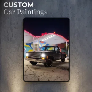 Custom-made automotive art pieces, USB remote control devices for changing light colors, suitable for use as decorative wall art