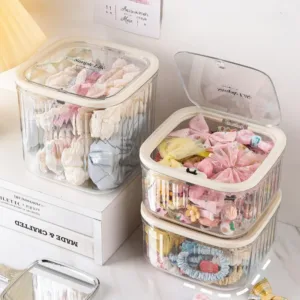 Desktop Pop-up Storage Box Mini Trash Can with Lid Dust Proof Makeup Sundries Bucket Organizer Holder Case