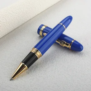 Jinhao 159 Luxury Yellow and Silver Clip Ballpoint Pen with Velvet Bag Free Shipping Rollerball Pens