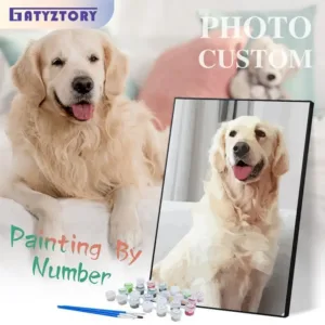 24/36/48 Color Personalised Paint By Numbers Photo Custom DIY Oil Painting By Number Picture Canvas Portrait Family Children