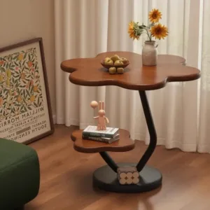 Balcony creative small coffee table living room sofa side few small apartment round table cream wind bedside table shelf