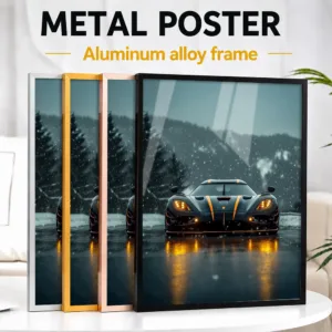 Sweden Agera RS In Snow Framed Metal Print Customized Photo Scenic Atmospheric Style Wall Art For Man Cave Ideal Birthday Gift