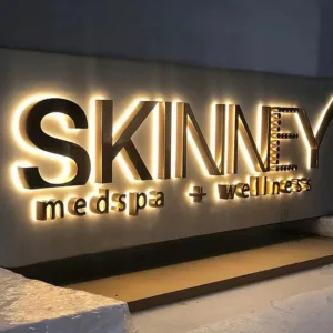 3D Backlit Letter Sign Custom Metal Sign Logos Outdoor Led Letter Gold Light Illuminated Signboard For Business