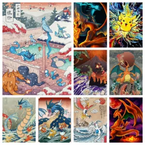 Diamond Painting Pokemon Charmander Cute Cartoon Cross Stitch Set 5D DIY Pictures Printed Art Mosaic Embroidery Home Decor Gift