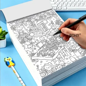 1 Large-sized Healing Themed Line Drawing Collection, Include Line Drawings of Ancient Beauties/floral Fonts and More, 50 Pages