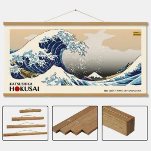 Chi DIY Magnetic Frame Teak Pine Poster Picture Wooden Photo Frame Painting Canvas Poster Frame Art Hanger Perfect Gift