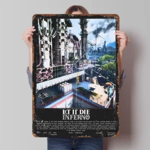Let It Die Inferno Game Printed Poster Customized Retro Wall Art Vintage Metal Tin Signs for Gaming Room Decoration Cozy House