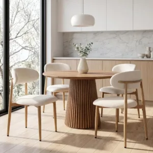 UVV Dining Chairs Metal Kitchen Chairs with Modern Fabric Upholstered for Dining Room