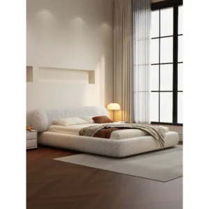Fabric Embrace Modern Simple Cream Style Double Master Bedroom Large Flat Bed