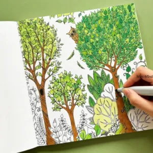 A Healing Forest Natural Style Painted Copy Book, Animal/forest Theme, Mandala Line Drawing, Emotional Relaxation Graffiti Book