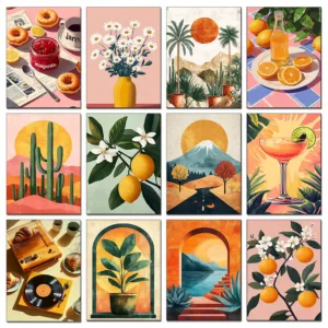 DIY Flowers Art Diamonds Painting for Adults Crafts Scenery Full Square/Round Diamond Mosaic Embroidery Home Wall Decor Gift