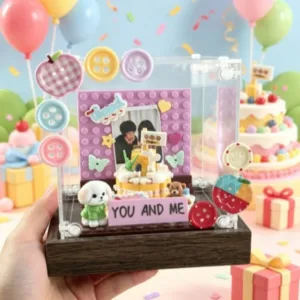 New Transparent Cake Photo Frame DIY Creative Design DIY Cake Model Desktop Decoration Building Block Toy Anniversary Gift