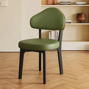 Modern Leather Dining Chairs Accent Nordic Wooden Dining Chairs Kitchen Restaurant Sillas Para Barra De Cocina Nordic Furniture