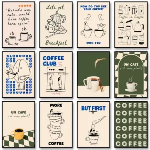 Coffee Diver Poster Coffee Canvas Painting Trendy Kitchen Gallery Print Wall Art Picture for Home Decoration Coffee Lover Gift