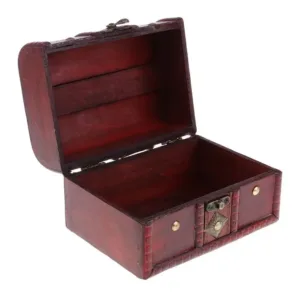 Antique Vintage Treasure Chest Decorative Metal Lock Jewelry Storage Box Wooden Jewelry Box Room Props