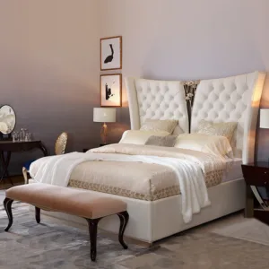 !@New Arrival Bedroom Furniture Sets king Size Wooden Bed Classical Luxury Leather Up-holstered Beds