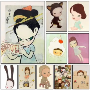 Y-Yoshitomo Nara Art Lovely melancholy Poster HD sticky wall waterproof home living room bedroom Dorm bar aesthetic decoration