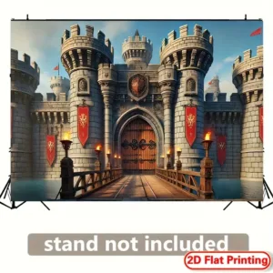 Medieval Castle Tapestry Wall Hanging Fantasy Fortress Gate Banner Decor for Bedroom Living Room Home Decoration 2D Flat Print