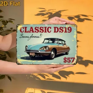 Tin Sign Classic DS19 Car Vintage Retro License Plate Metal Wall Decor Painting Poster for Garage Man Cave Bar Home Office Re