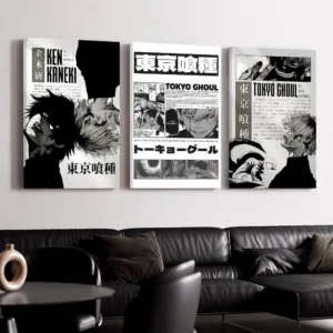 Anime T-Tokyo TV G-Ghoul Framed Wall Painting Ready to Hang Canvas Wall Art Poster for Bedroom Living Room Home Decor Gift