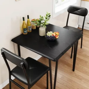 Kitchen Table and Chairs for 2,Small Square Dining Room Table Set with 2 Upholstered Chairs,3 Piece Kitchen Table Set for Small Space, Apartment