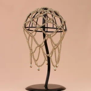 New Style Bridal Fashion Personality Multi-Layer Mesh Water Drop Forehead Chain European and American Performance Hair Net Hair