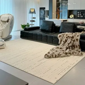 Black White Modern Minimalist Carpet Living Room Large Soft Floor Rugs Non-slip Washable Bedroom Lounge Sofa Beside Decor Mat