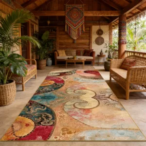 Bohemian Retro Ethnic Style Large Living Room Carpet Decoration Non-slip Washable Kitchen Rug Soft Fluffy Bedroom Luxury Mat