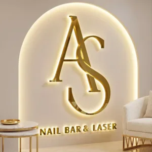 Custom Metal Storefront Sign Laser Cut Metal Sign 3D Large Logo Personalize Sign for Shop Salon Hotel Retail Signage Decor