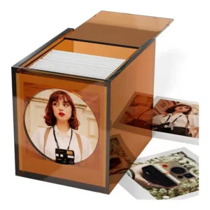 Acrylic Photo Storage Box& Frame For Polaroid I-Type/600 SX-70/Instax Square 4.2" X 3.5" Film Frames