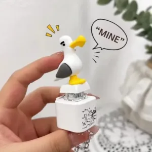 Funny Mine Bird Voice Keychain Luminous Seagull Bag Pendant Anti-stress Keyboard Clicker Finger Button Decompression Toys Gift