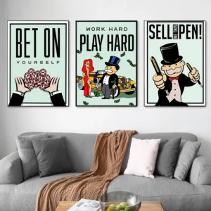 Alec Monopoly Art Poster Monopoly Motivational Print For Offfice Living Room Decor Inspirational Quote Canvas Painting Wall Art