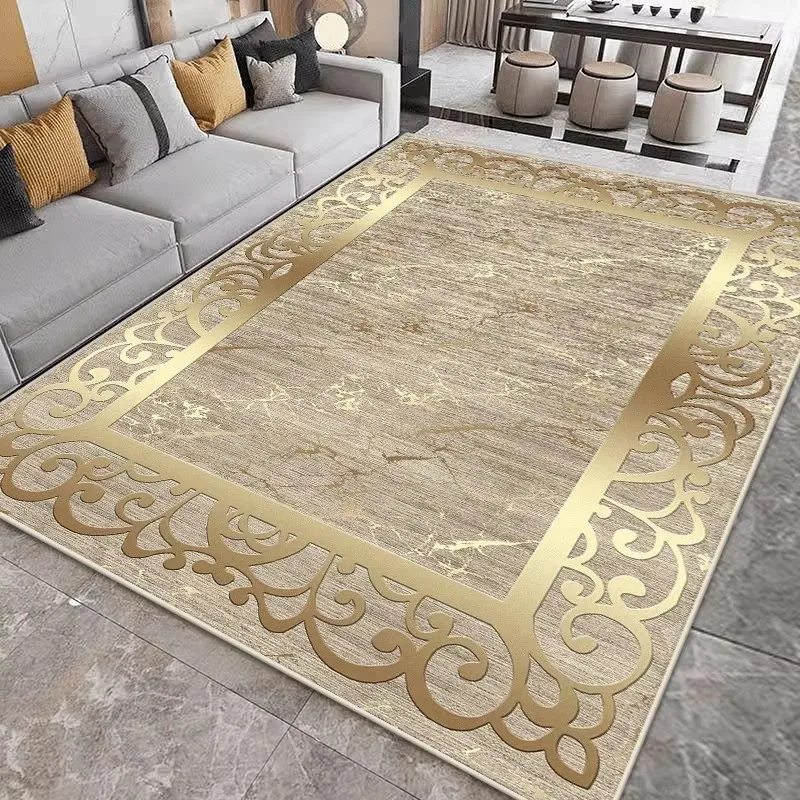 Nordic Golden Geometry Carpets for Living Room Home Bedroom Decoration Rug Luxury Parlor Study Decor Rugs Sofa Table Beside Mats