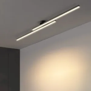 Modern Long Ceiling Lights for Living Room Bedroom Aisle Corridor Remote Control Dimmable led Ceiling Lamp Black/White Aluminium