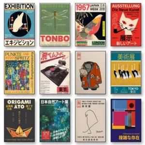 Japanese Vintage Music Canvas Wall Art Print Poster Japanese Art Exhibition Decorative Painting Modern Home Decor Gift Unframed