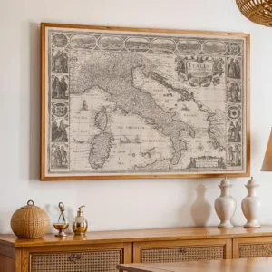 Vintage Italy Map Poster Venice Rome Genoa and Florence Canvas Print Painting Wall Art Studio Living Room Home Decor