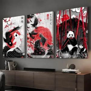 Japanese Dark Ukiyo-e Framed Wall Painting HD Canvas Wall Art Print | Optional Frame | Modern Hallway Home Wall Decor