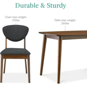 Best Choice Products 5-Piece Dining Set, Compact Mid-Century Modern Table & Chair Set for Home, Apartment w/ 4 Chairs