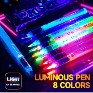 8 Colors Fluorescent Pens Highlighter Colorful Paint Pen Glow in The Dark Bright DIY Luminous Marker Pen Craft Pen for Drawing
