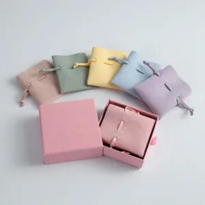 25pcs Microfiber bag pendant ring earring bracelet gift packaging jewelry packaging envelope fungal flap storage bags