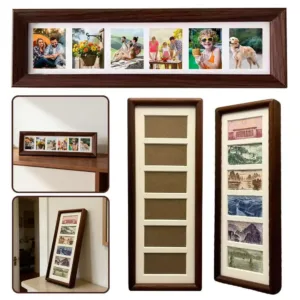 Desktop Multiple Photo Display Frame Rectangular Paper Picture Stand for 6 Cards Creative Home Office Desk Decoration