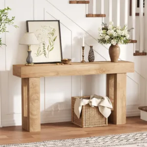 63 Inch Narrow Console Table For Entryway, Farmhouse Sofa Table Behind Couch, Long Wooden Hallway Table For Living Room Bedroom