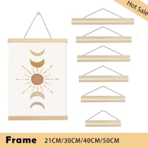 21-50cm Multi-Function Magnetic Picture Frame Magnetic Wooden Photo Frame Four Colors, Detachable, Lightweight Wall Decor