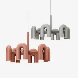 Nordic Modern U-Shaped Water Pipe Lamp Simple Designer Model for Living Room Children's & Bedroom Pendant Light Chandelier