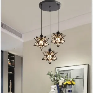 Stylish Nordic Ceiling Lights Glass Star Lighting Fixture Home Decoration LED Chandeliers for Living Room Bedside Hotel Hallway